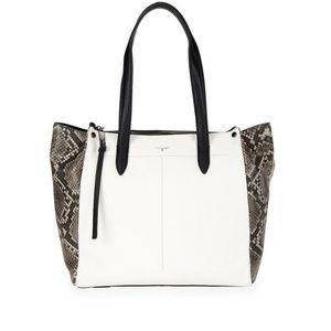T TAHARI Pearl Snake Fallon Leather Tote TH12